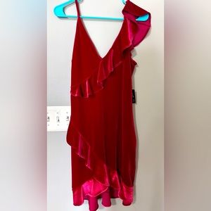 Red Wine Velvet Dress- Express (Never Worn)